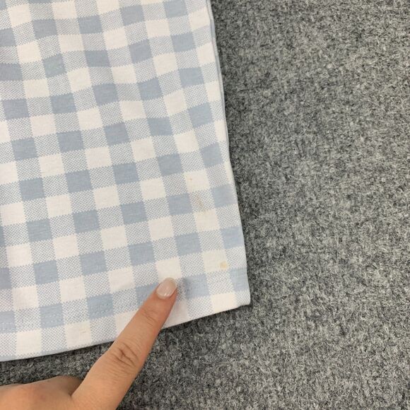 Nordstrom Bike Shorts Girl L Large Blue Gingham Plaid Stretch Cotton Blend - Picture 10 of 12